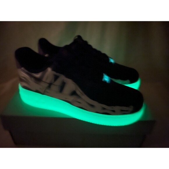 Nike Air Force 1 Low '07 QS Purple Skeleton Halloween Shoes CU8067-500 Size 5 - Picture 2 of 8